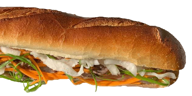 Zoom on a Banh Mi, a Vietnamese sandwich